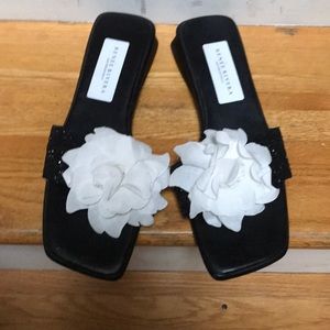 Black glitter slides